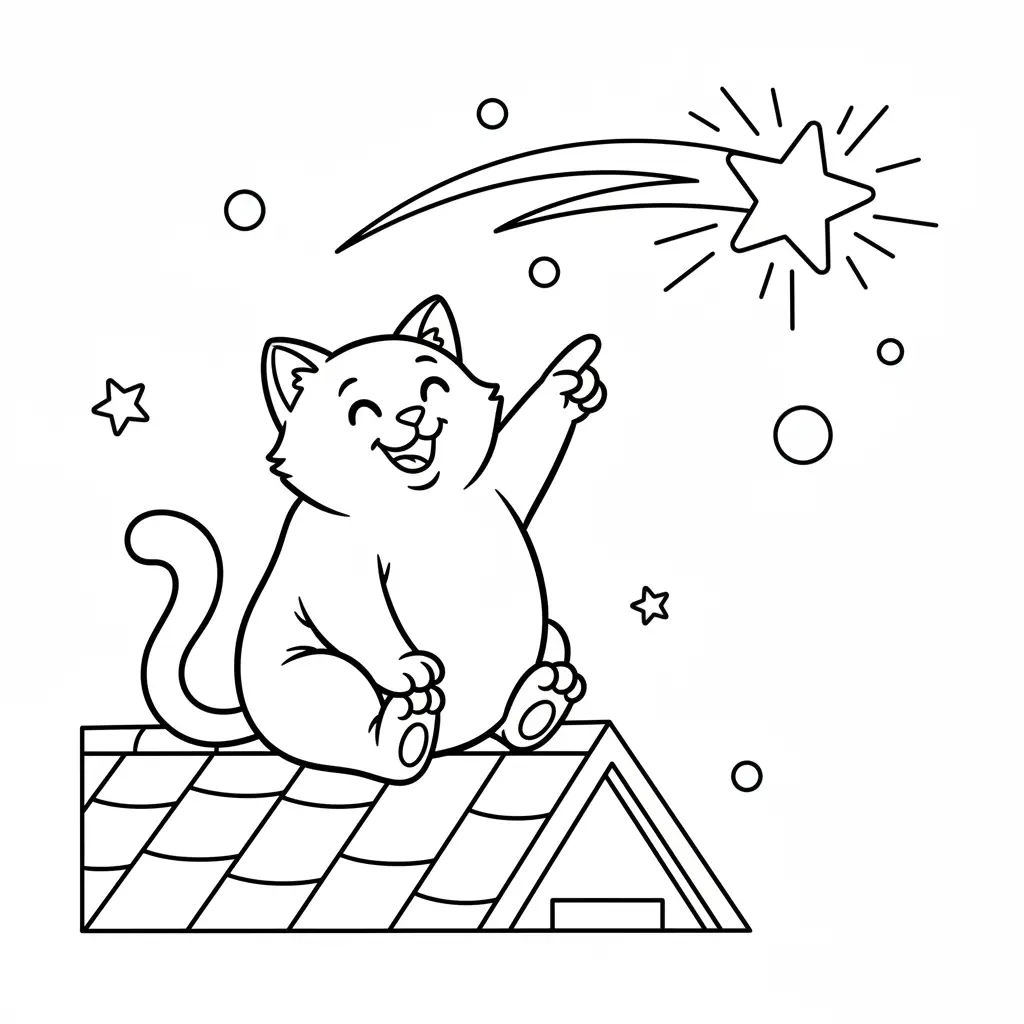 Estrella Fugaz para colorear para niños para imprimir