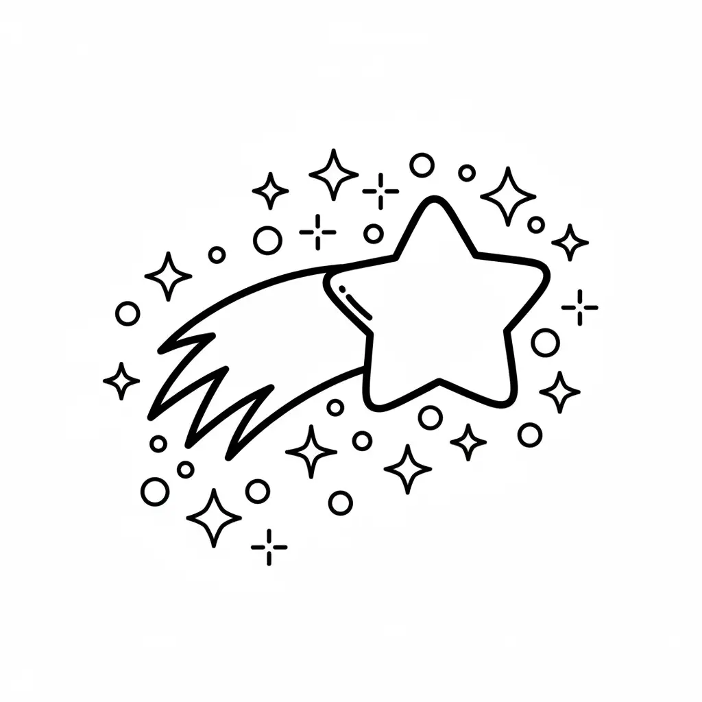 Estrella Fugaz para colorear para niño de 4 años