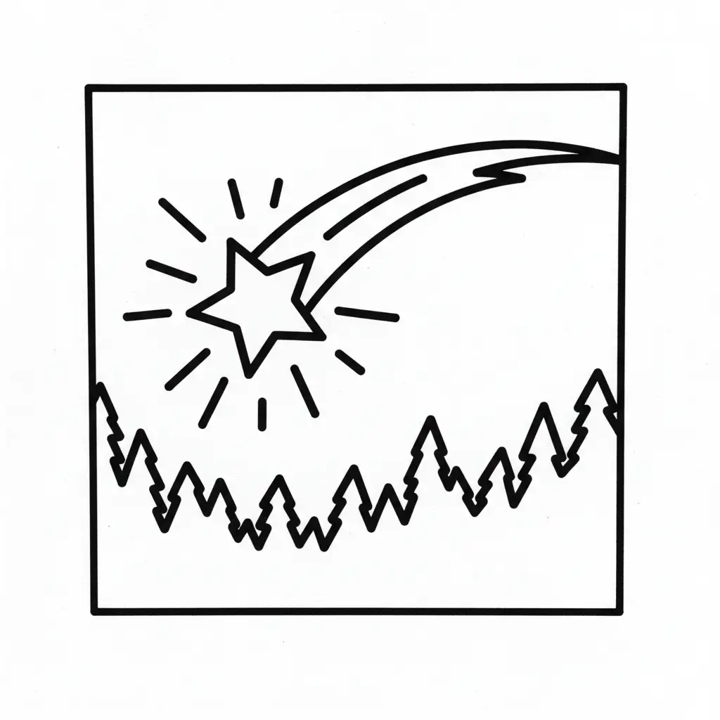 Estrella Fugaz para colorear para niño de 5 años