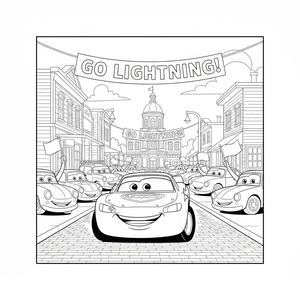 Cars para colorear para niño de 5 años