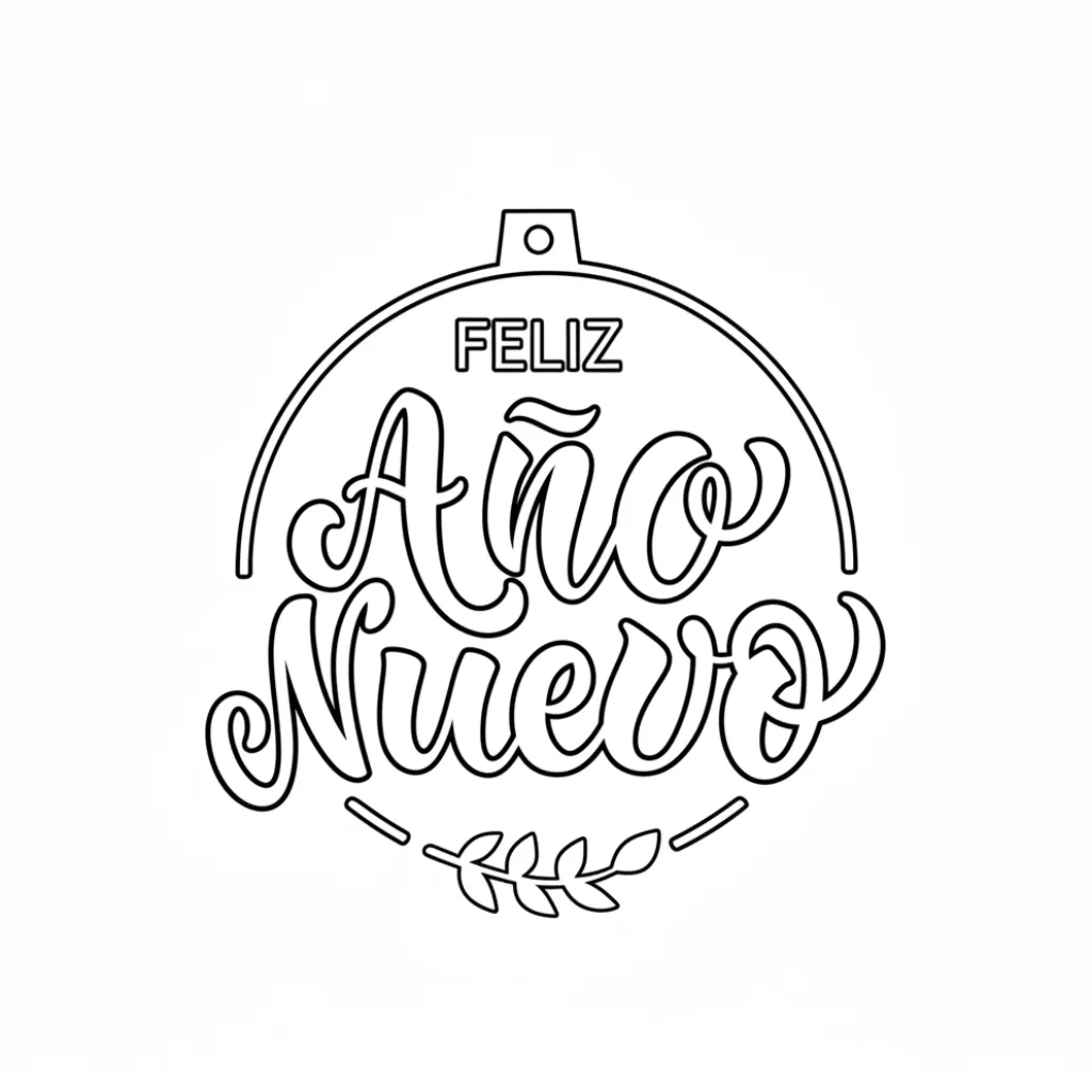 Feliz Año Nuevo 16 para colorear para imprimir