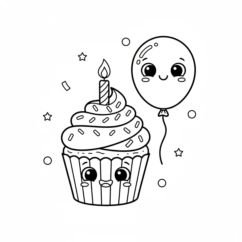 Feliz Cumpleaños 2 para colorear para imprimir para niño de 6 años