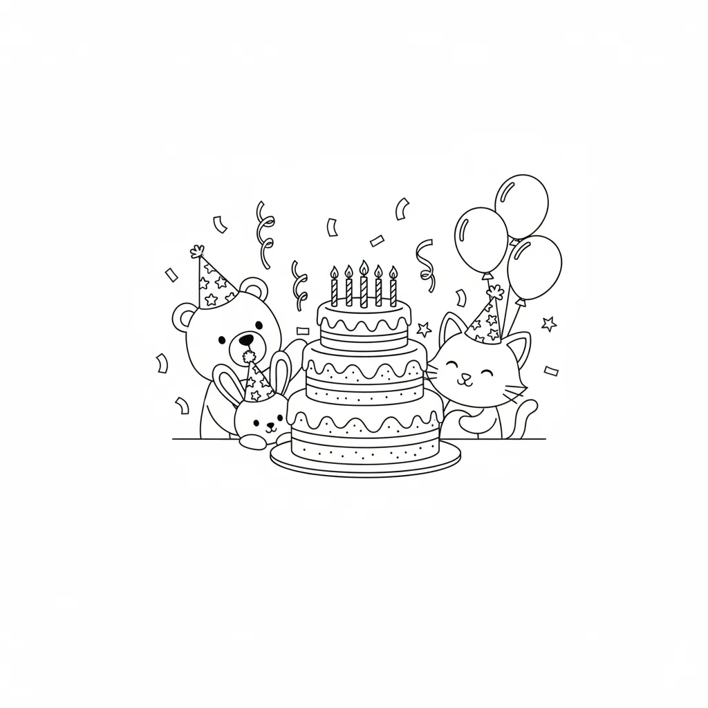 Feliz Cumpleaños 8 para colorear y dibujos