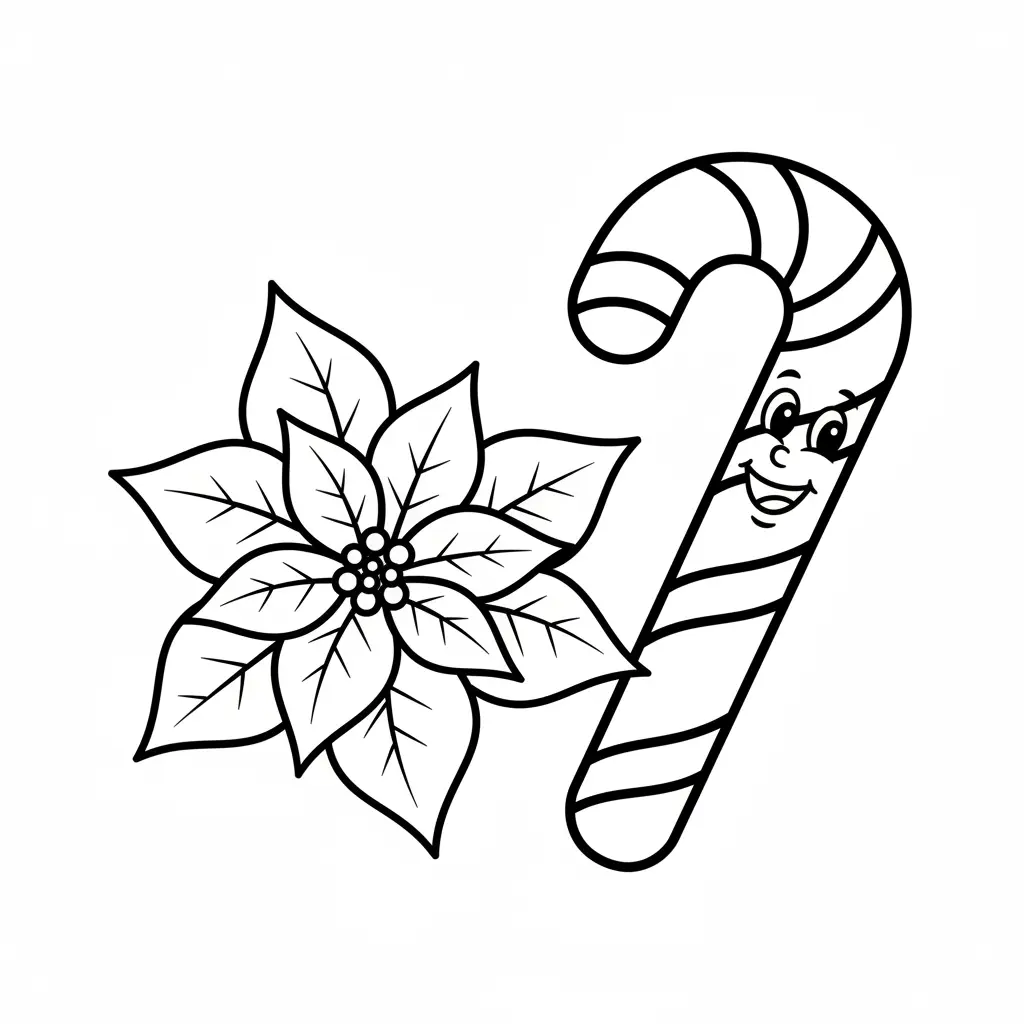 Flor de Nochebuena para colorear para niño