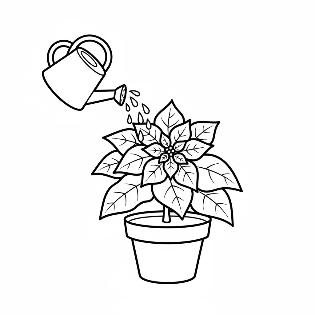 Flor de Nochebuena para dibujar e imprimir