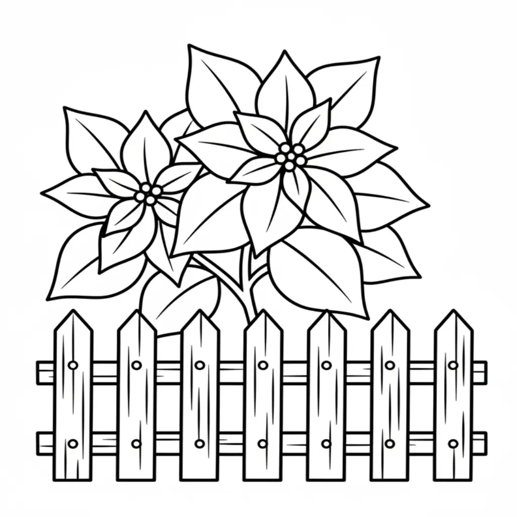 Flor de Nochebuena para colorear para niño de 7 años