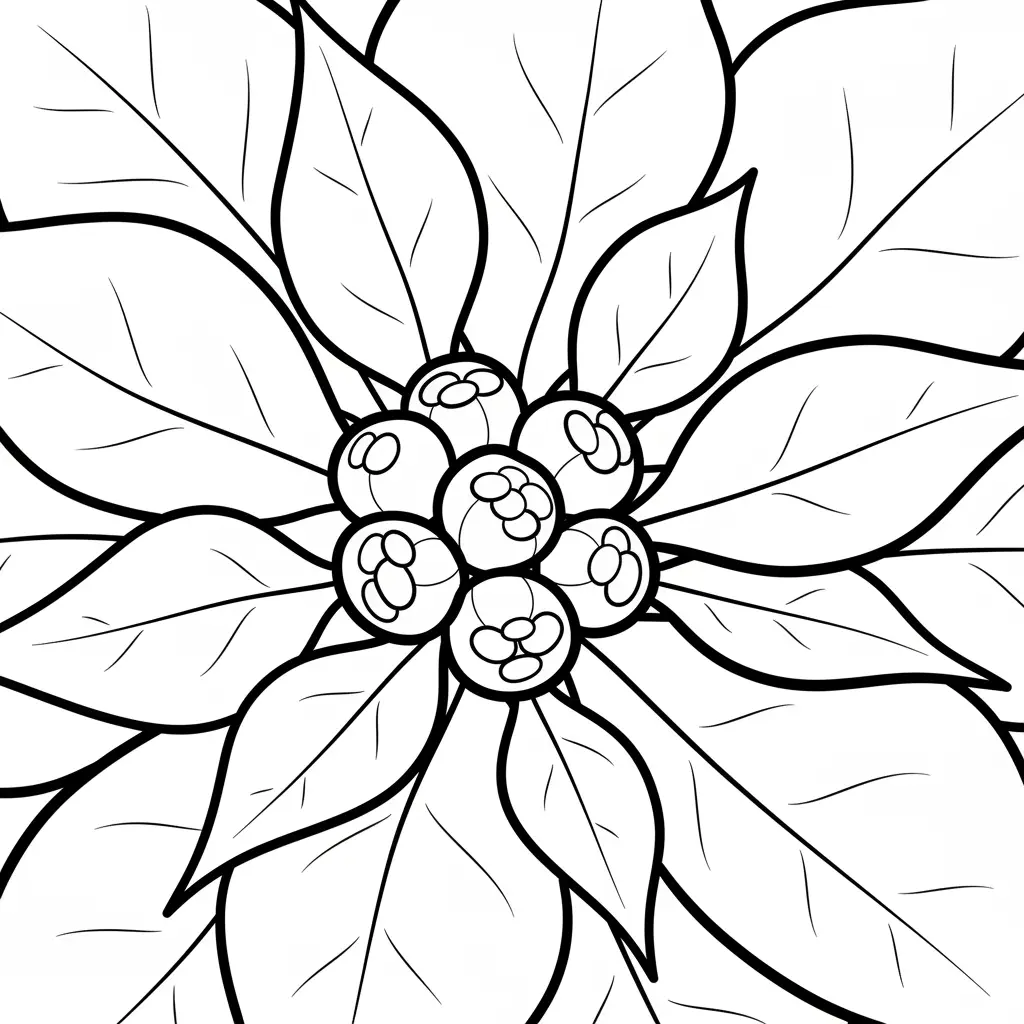 Flor de Nochebuena para colorear y dibujos