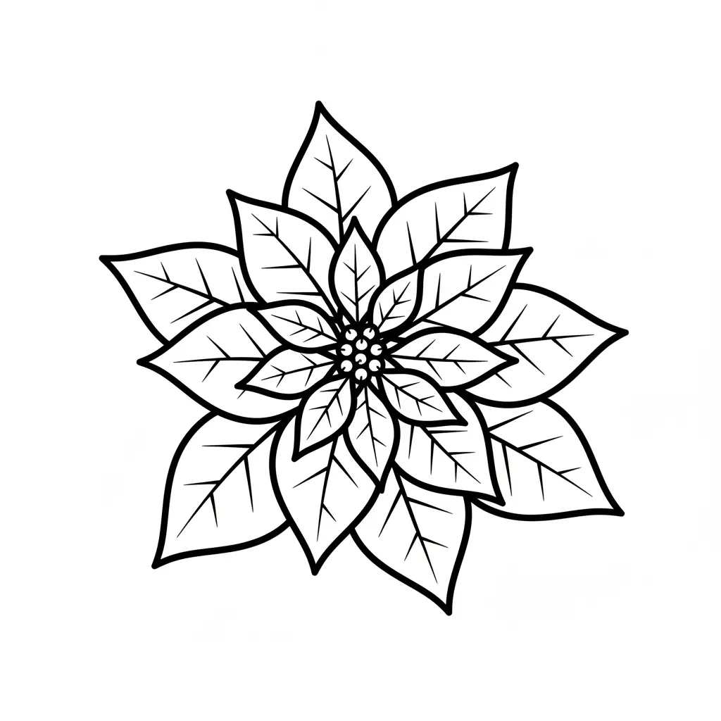 Flor de Nochebuena para colorear para imprimir pdf