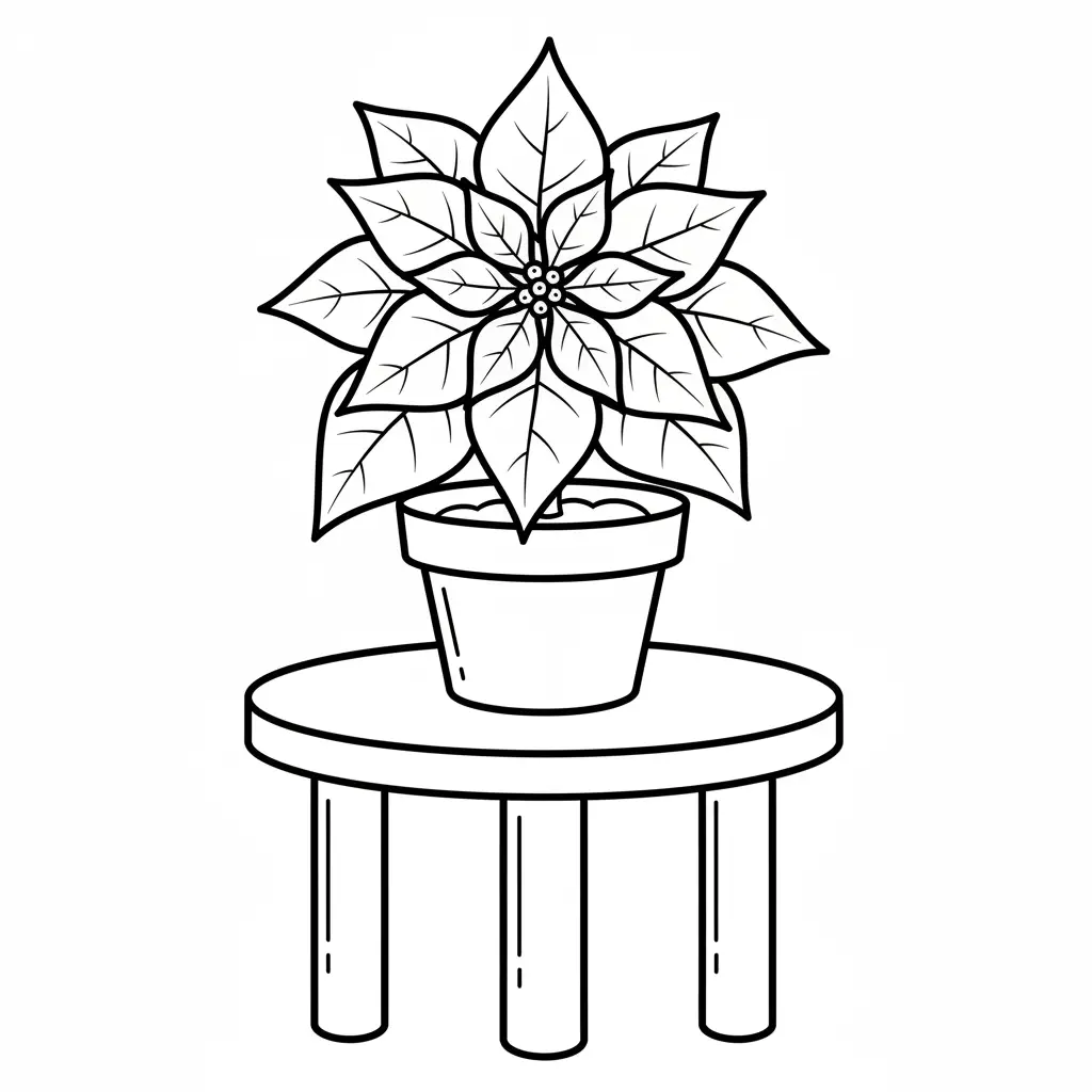 Flor de Nochebuena para colorear para niño de 4 años 1