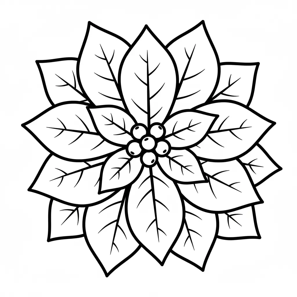 Flor de Nochebuena para dibujar en línea