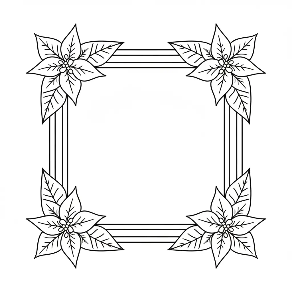 para imprimir Flor de Nochebuena para colorear gratis