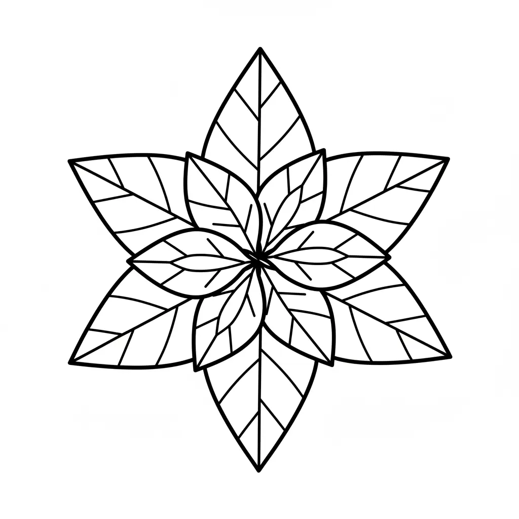 Flor de Nochebuena para colorear para imprimir kawaii