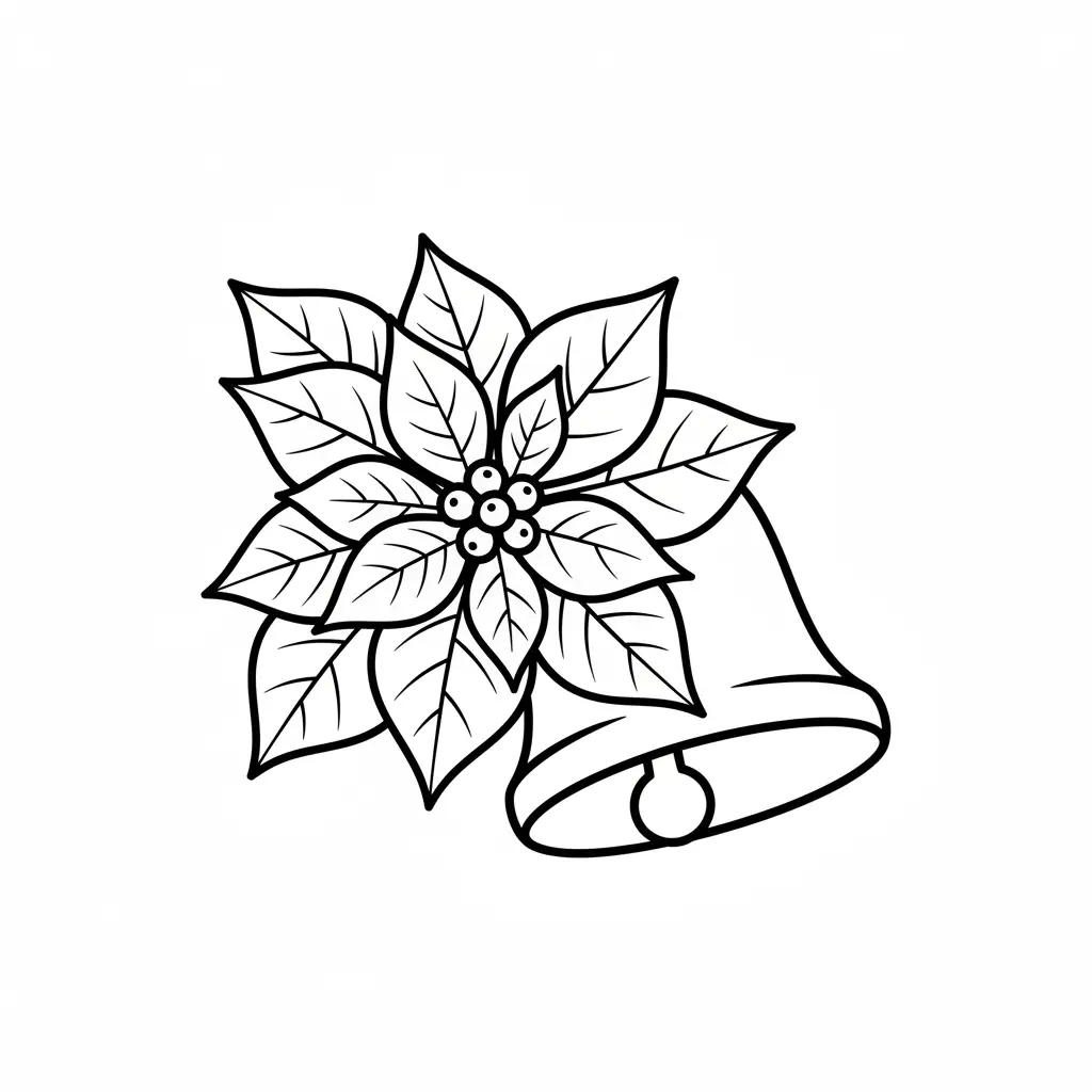 Flor de Nochebuena para colorear para niño de para imprimir 1