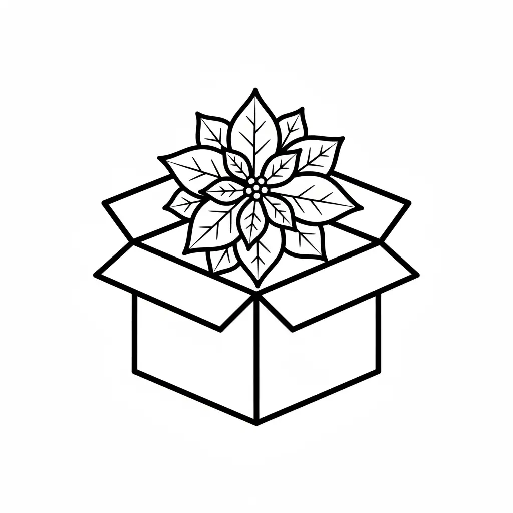Flor de Nochebuena para colorear para niño de 10 años