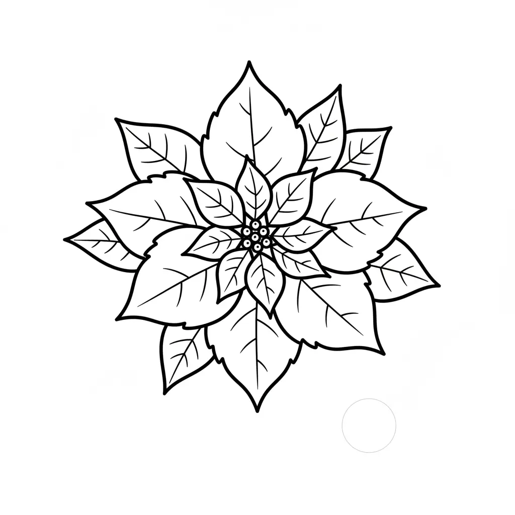 Flor de Nochebuena para colorear para niño de 8 años