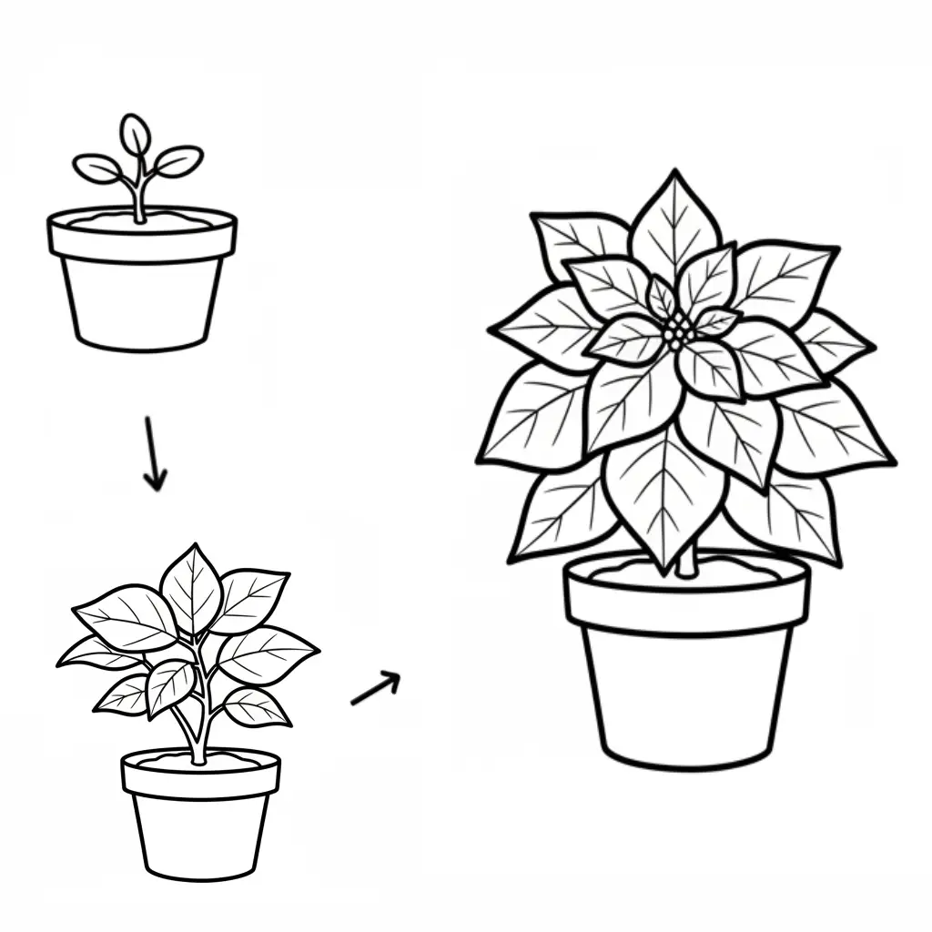 Flor de Nochebuena para colorear para niño de 2 años