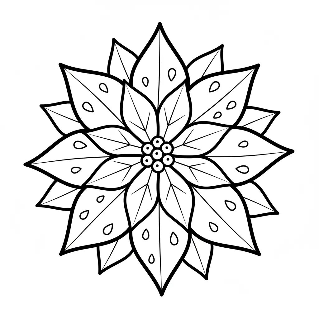 imprimir Flor de Nochebuena para colorear para niño