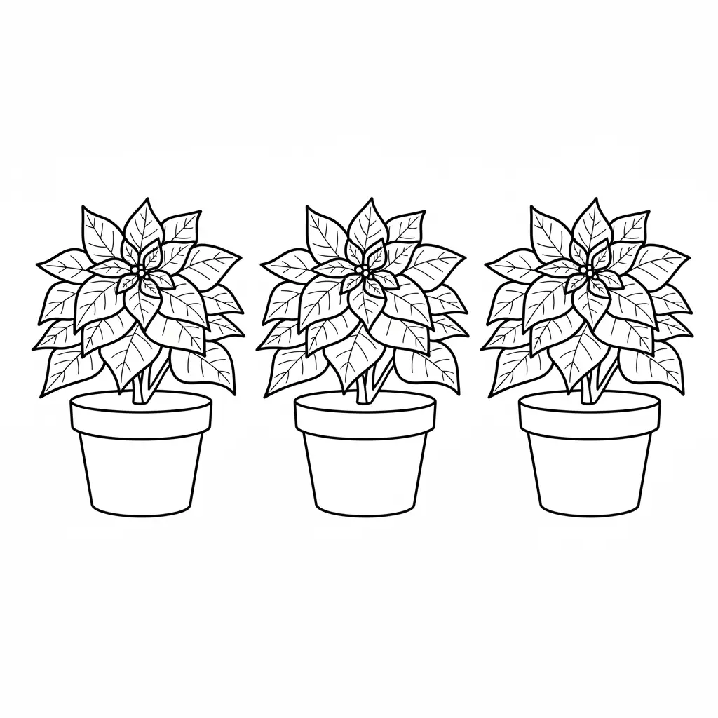 Flor de Nochebuena para colorear para niño de para imprimir