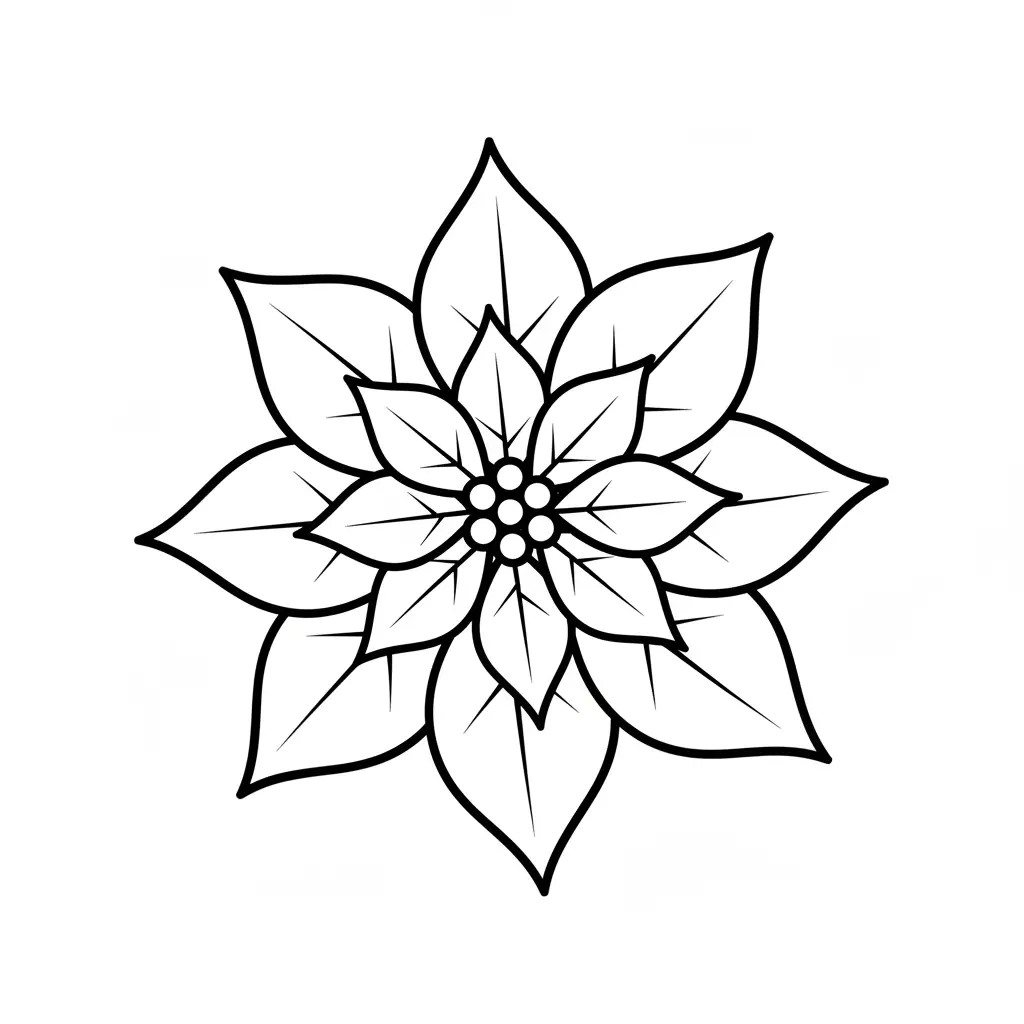 Flor de Nochebuena para colorear para imprimir gratis