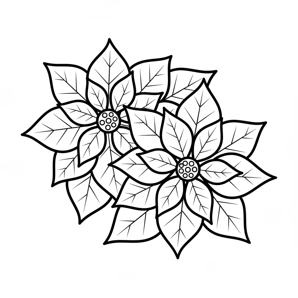 Flor de Nochebuena para colorear para niño de 5 años