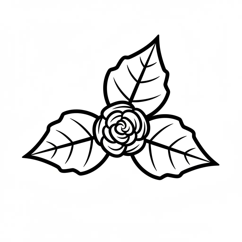 Flor de Nochebuena para colorear para niños para descargar