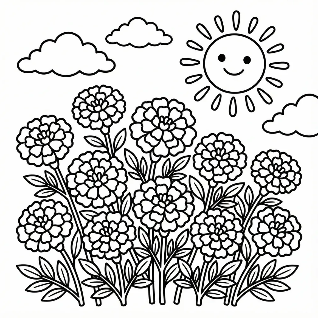 Flores 18 para colorear para niños para imprimir