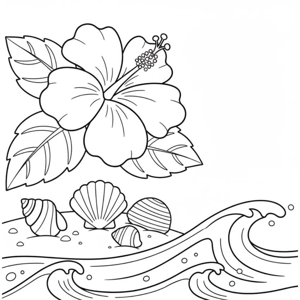 Flores 4 para colorear para bebé para imprimir