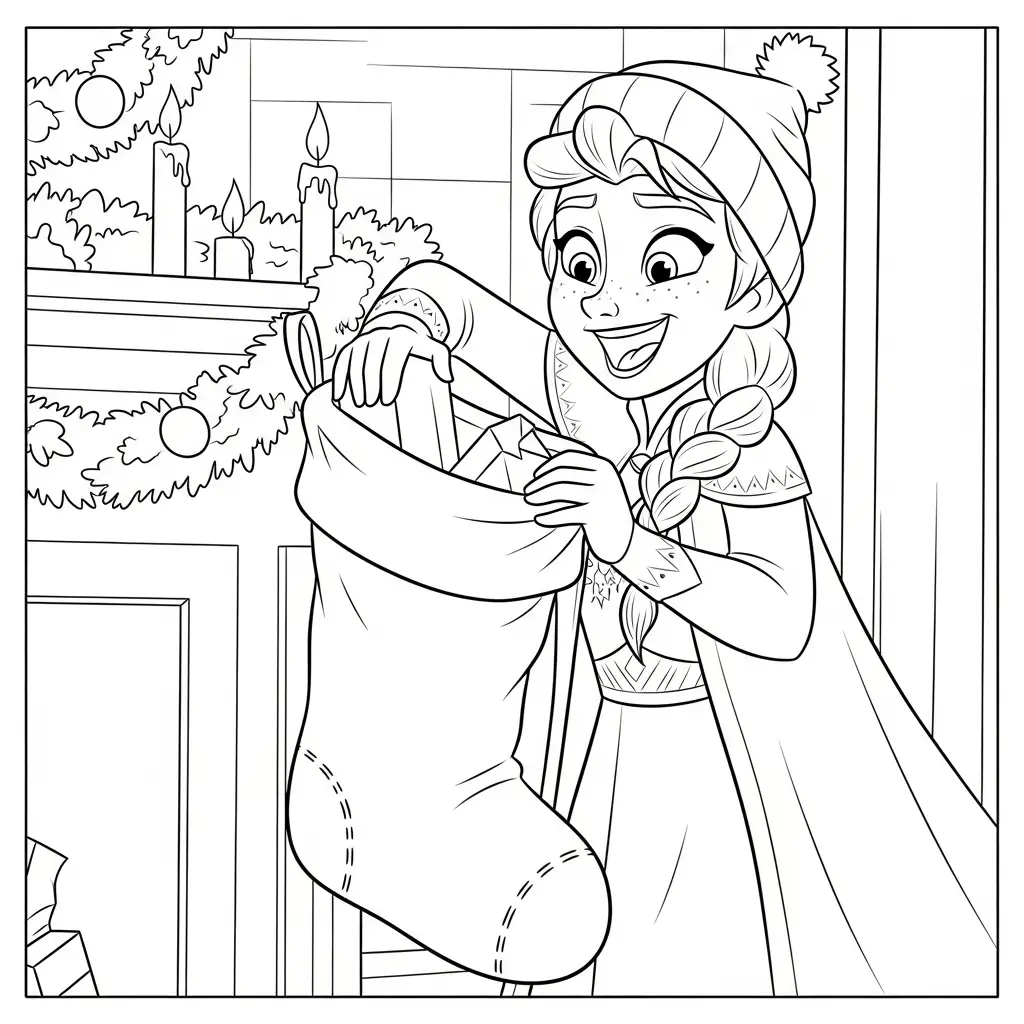 Frozen de Navidad para dibujar e imprimir