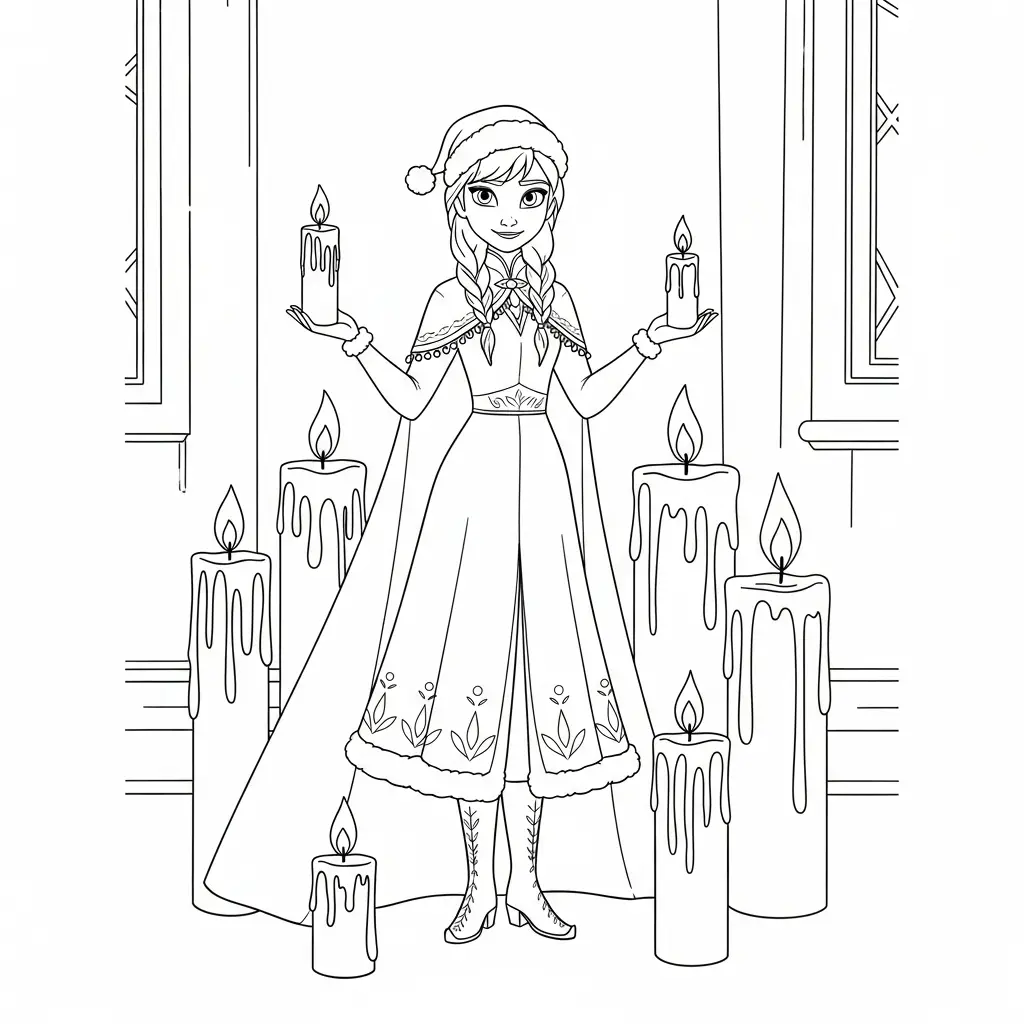 imagen para colorear Frozen de Navidad niño