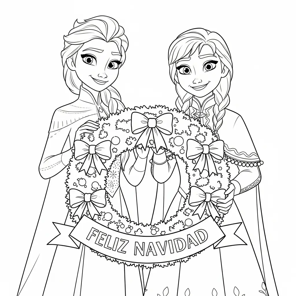Frozen de Navidad para colorear para imprimir gratis