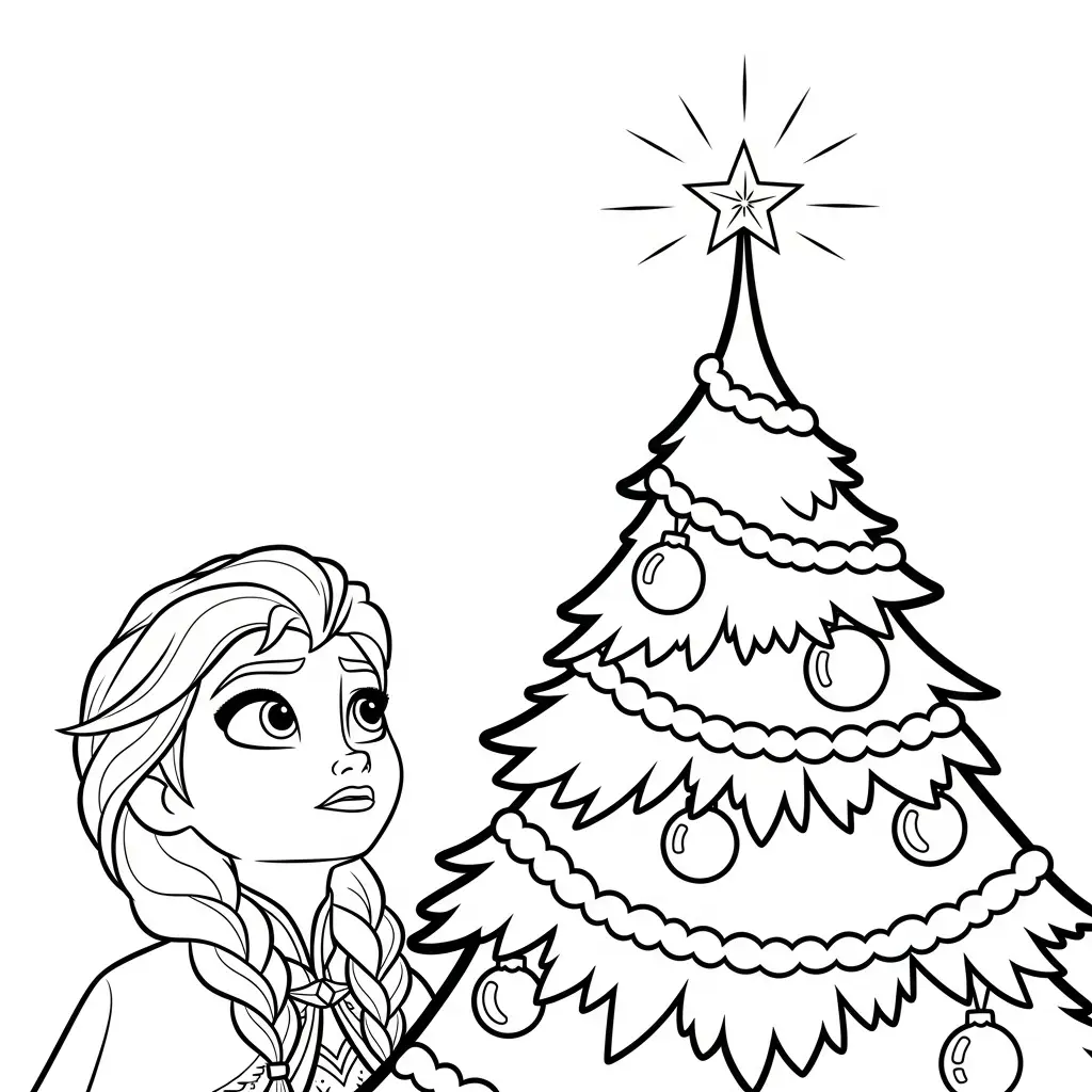 Frozen de Navidad para colorear para niños para descargar