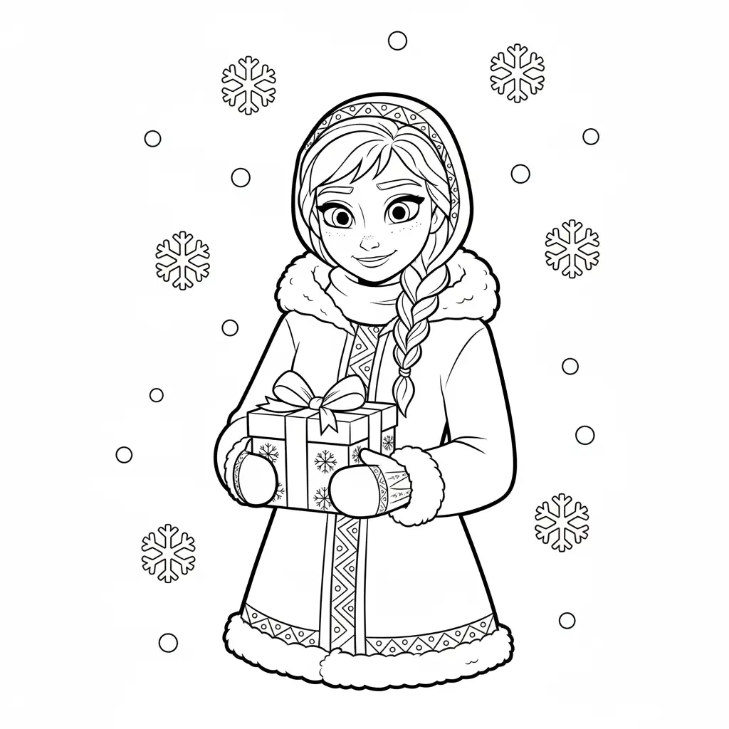 Frozen de Navidad para colorear para imprimir gratis