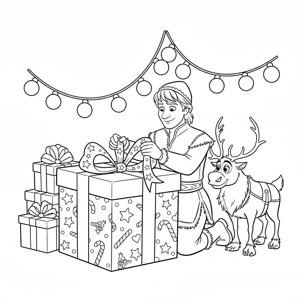 Frozen de Navidad para colorear para imprimir pdf