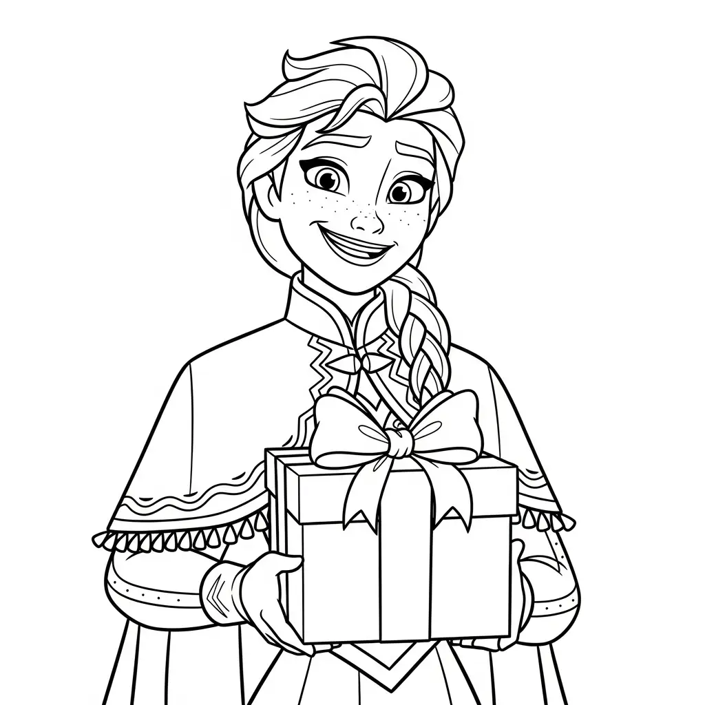 Frozen de Navidad para colorear para niños para imprimir gratis