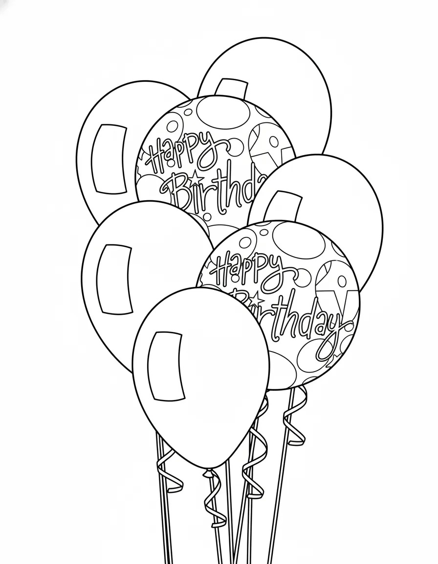 Globos 10 para colorear para niños para descargar