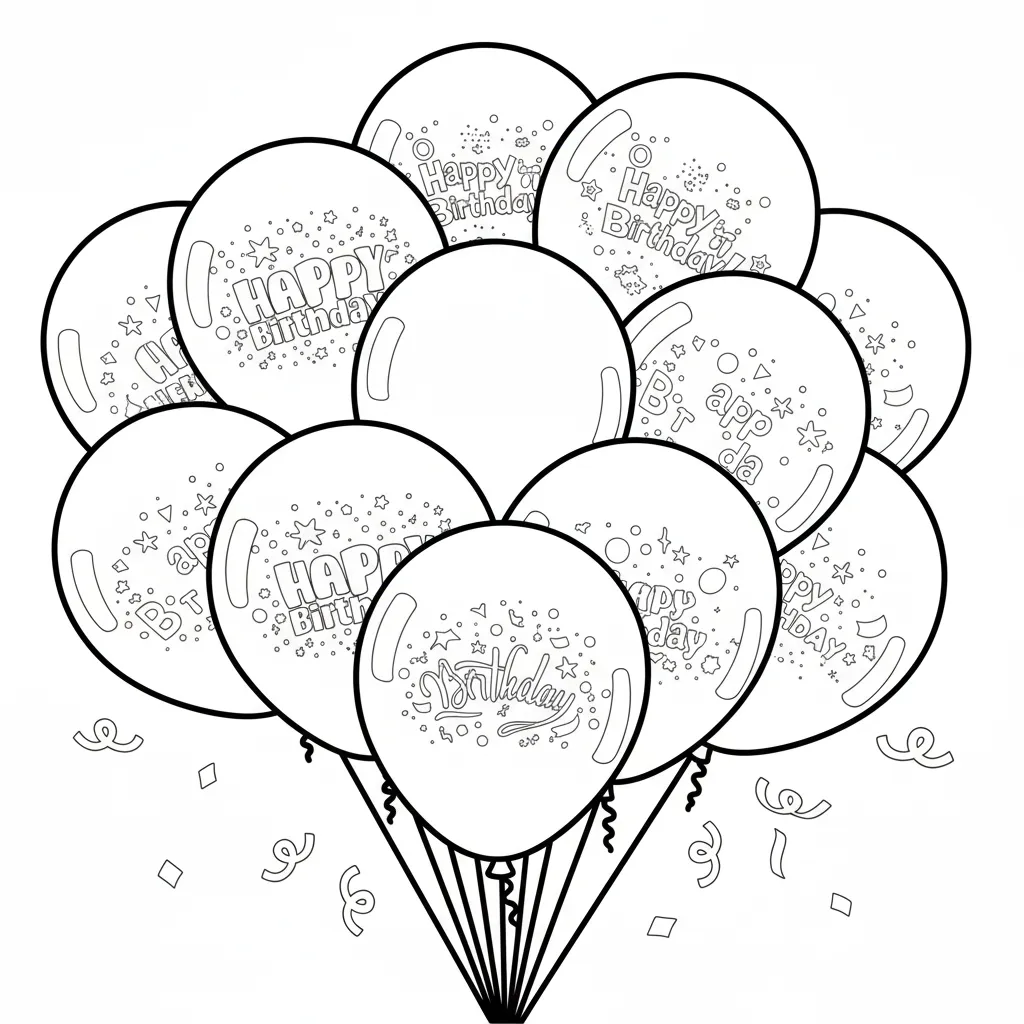 descargar Globos 11 para colorear gratis