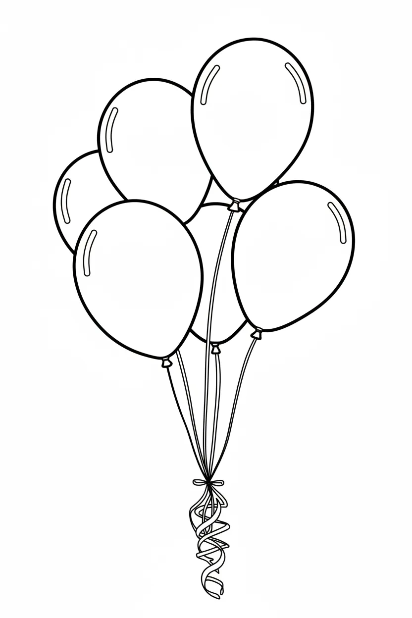 Globos 12 para colorear para niño para imprimir