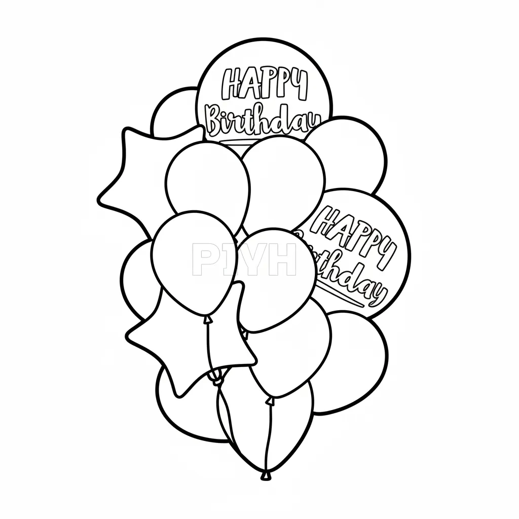 imagen de Globos 15 para colorear para niño