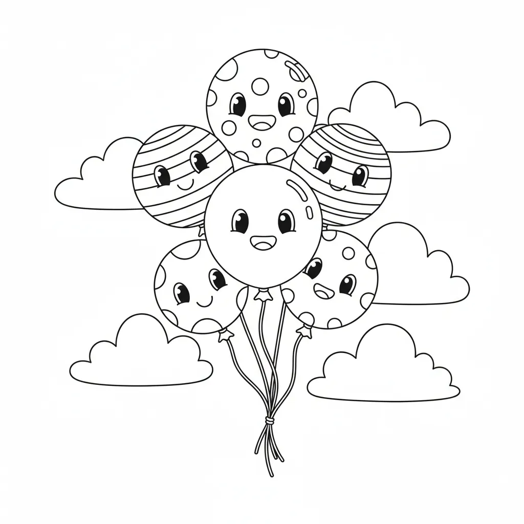 Globos 16 para colorear para imprimir pdf