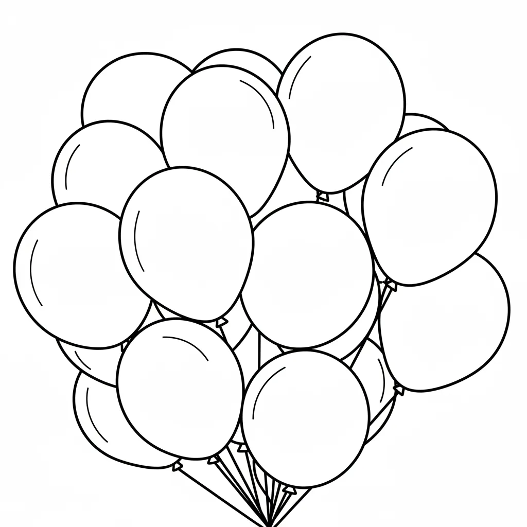 Globos 3 para colorear para imprimir para niño de 10 años