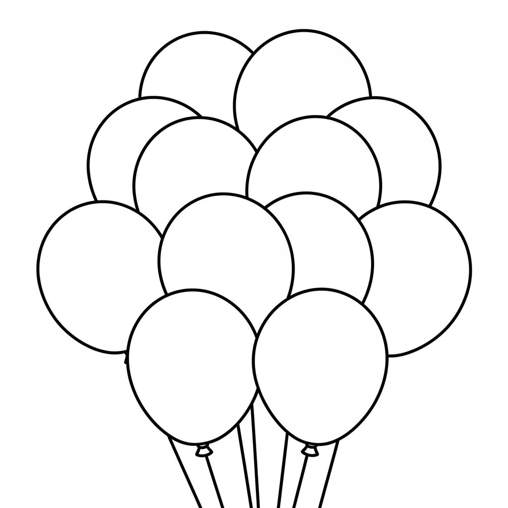 Globos 4 para colorear para imprimir para niño de 9 años
