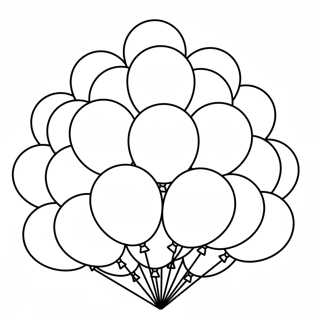 Globos 5 para colorear gratis para imprimir