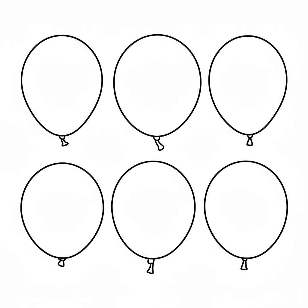 Globos 6 para colorear para imprimir gratis