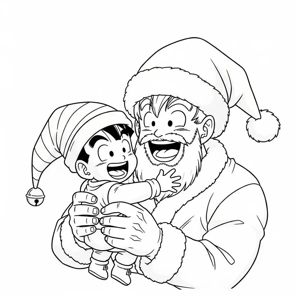 Goku de Navidad para colorear para imprimir gratis