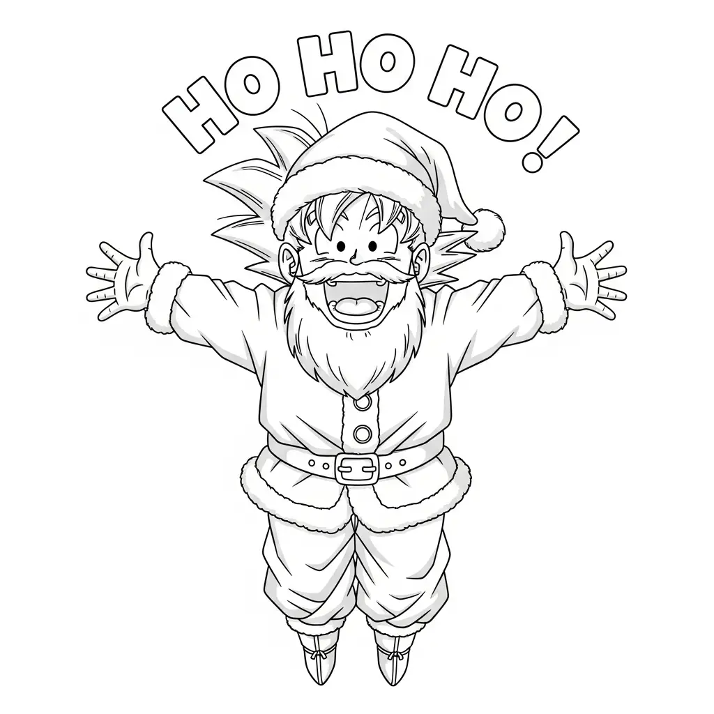 Goku de Navidad para colorear para niño de 5 años