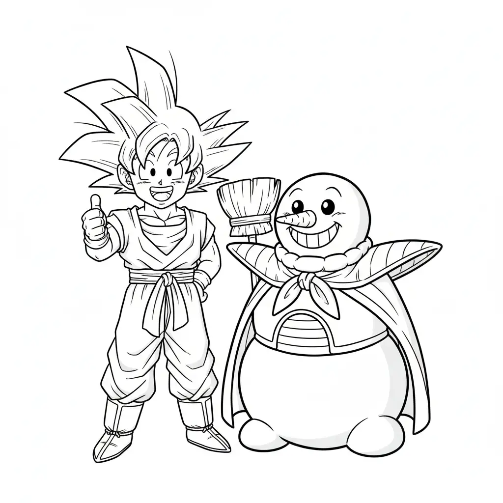Goku de Navidad para colorear para niño de 10 años