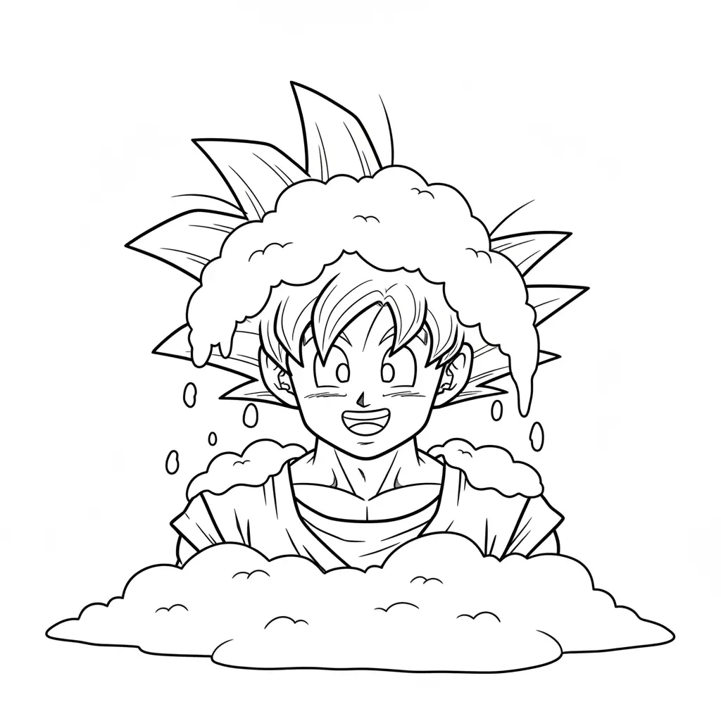Goku de Navidad para colorear para niño para imprimir gratis