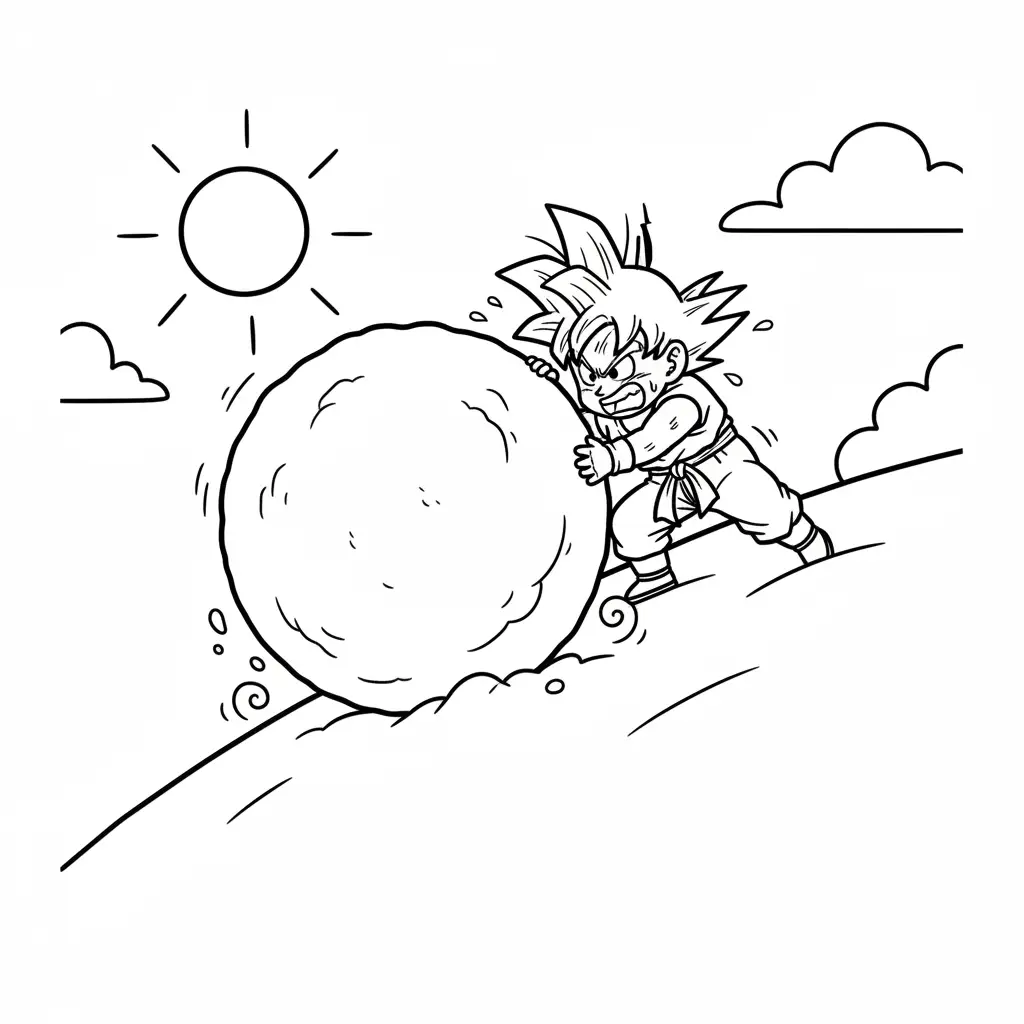 Goku de Navidad para colorear para niño de 7 años 1