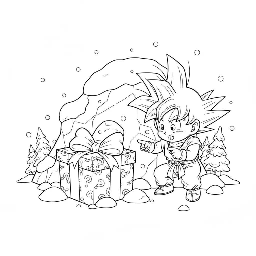 Goku de Navidad para colorear para descargar