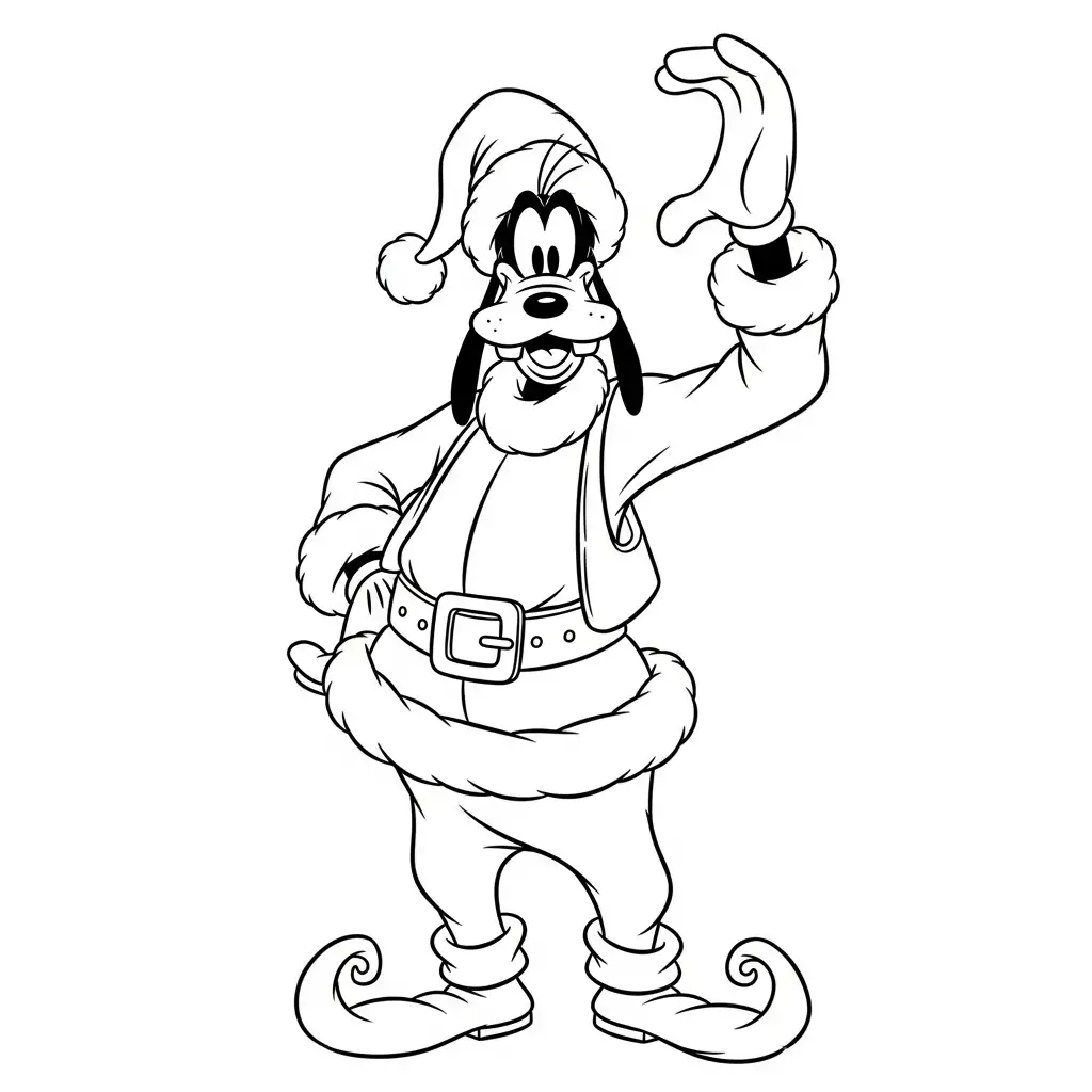 imagen para colorear Goofy de Navidad niño